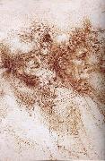 LEONARDO da Vinci Funf studies of grotesque faces Germany oil painting reproduction